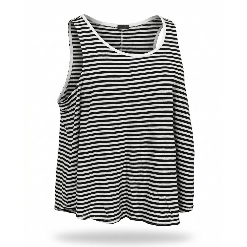 Torrid Womens 1X Coastal Nautical Minimalist Soft Norm Stretch Basic Tank Top